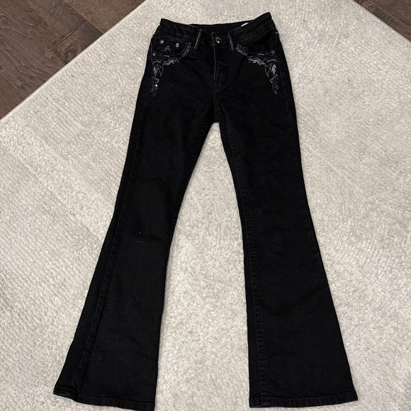 BUNDLE⭐️ Black Flared Jeans paired with 3 children’s place long sleeves - Picture 2 of 9